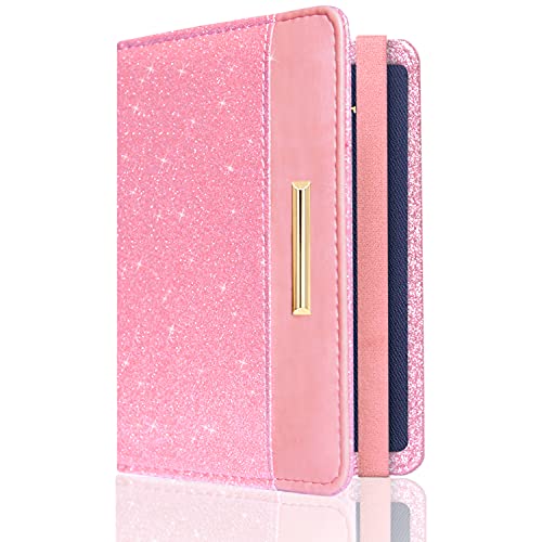 DMLuna Glitter Pink Passport Holder Cover