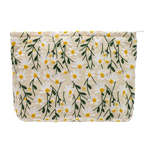 PAZIMIIK Daisy White Makeup Bag