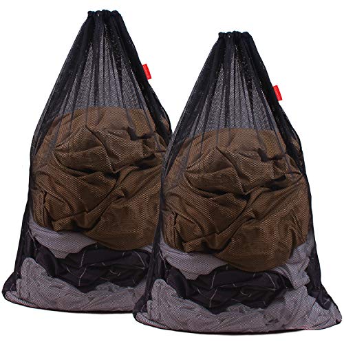 DuomiW Mesh Laundry Bag - Heavy Duty Drawstring Bag