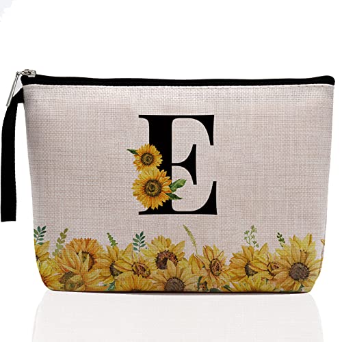 Monogrammed Sunflower Makeup Bag