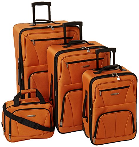 Rockland Journey Luggage Set - Orange, 4-Piece