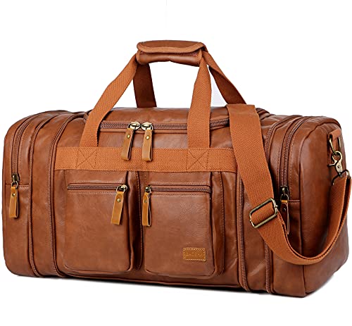 Leather Weekender Duffel Bag