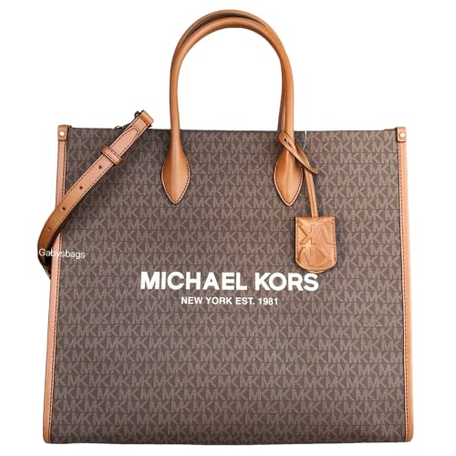 MK Mirella Large Signature Tote Bag (Brown Mk)