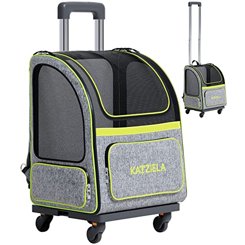 Katziela Wheeled Pet Carrier Backpack