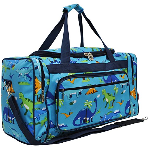 Dinosaur Print Canvas Carry on Shoulder Duffle Bag