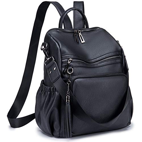 Roulens Fashion Leather Backpack - Large College Shoulder Bag