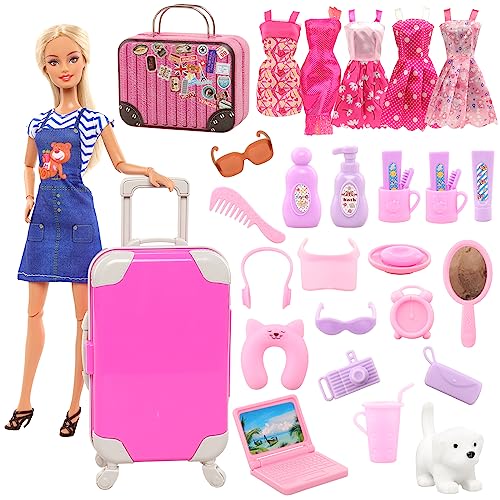 BARWA 32 Pcs Doll Suitcase