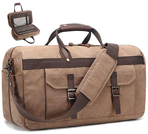 Waterproof Leather Canvas Duffle Bag