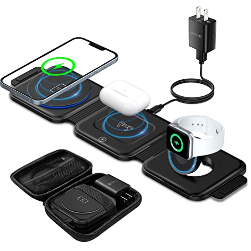 Wireless Charger 3 in 1 with Adapter and Travel Case