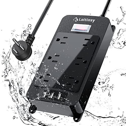 Waterproof Power Strip with USB Ports and Surge Protection
