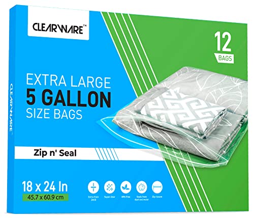 Clearware Large Plastic Bags - 5 Gallon Bags