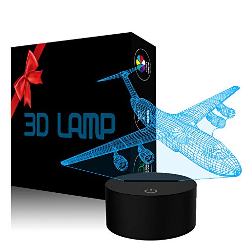 YKLWORLD Airplane Night Light 3D Lamp