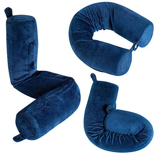 Memory Foam Travel Pillow - Adjustable, Bendable Roll Pillow
