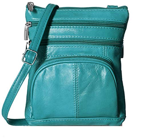 Genuine Leather Organizer Handbag Cross Body
