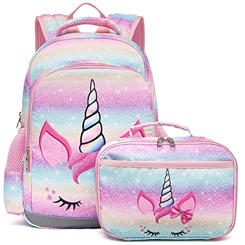 Cute Lightweight Backpack for Girls with Matching Lunch Bag