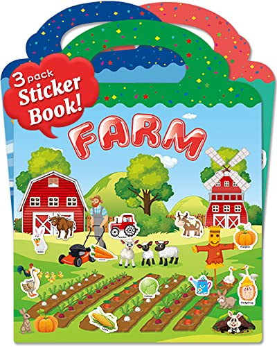 Benresive Reusable Sticker Book for Kids