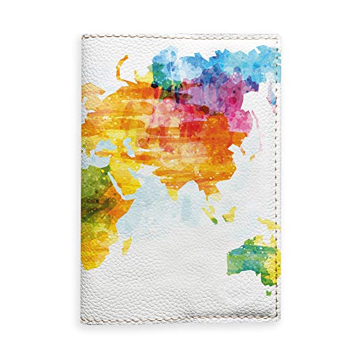 Colorful World Map Passport Holder