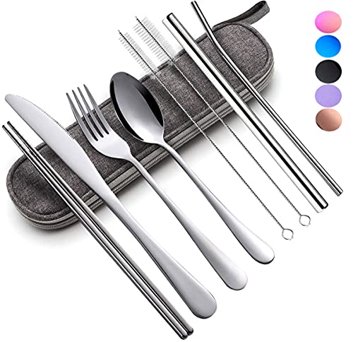 Portable Black Stainless Steel Cutlery Set – Zipspoon