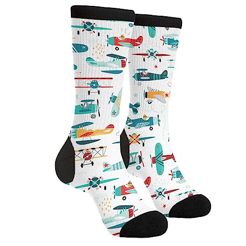 Funny Airplanes Crew Socks