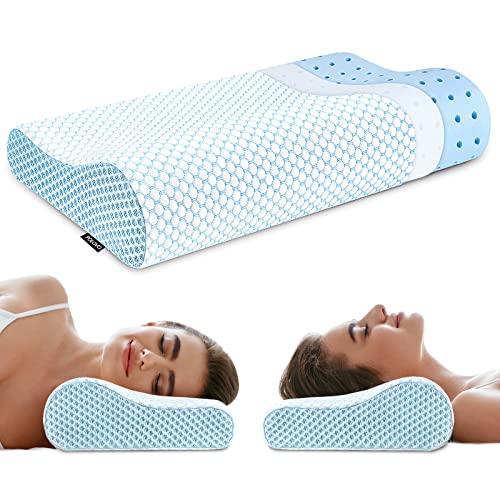 Osteo Cervical Pillow for Neck Pain Relief, Hollow Design Odorless Memory  Foam Pillows with Cooling Case, Adjustable Orthopedic Bed Pillow for  Sleeping, Contour Support for Side Back Stomach Sleepers  Queen(25.5*16.5*5.2/4.