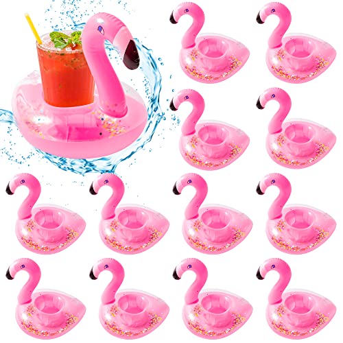 Inflatable Glitter Flamingo Drink Holder Coasters