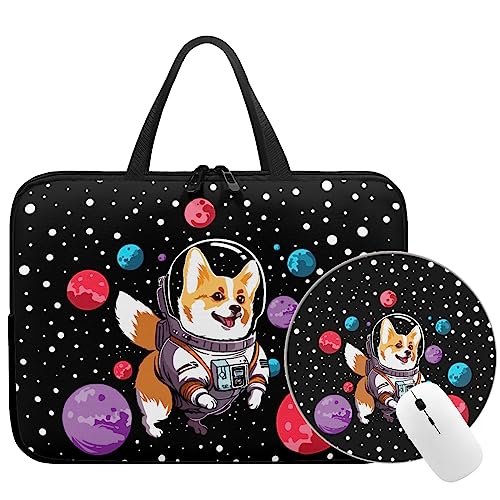 Outer Space Corgi Laptop Bag for Women Men