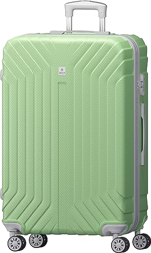Expandable Durable Hardside Suitcase with Spinner Wheels - LightGreen