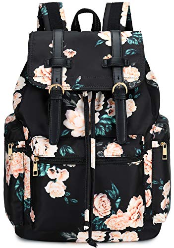 College Floral Bookbag- Women's Stylish Laptop Backpack