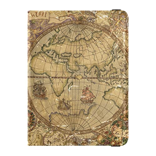 Vintage World Atlas Map Passport and Vaccine Card Holder