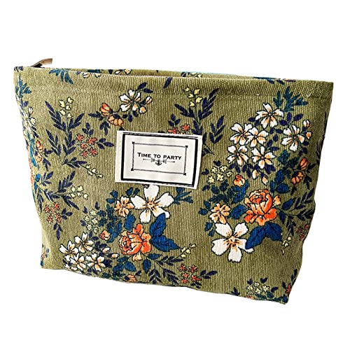 SAING Flower Fabric Makeup Bag for Purse
