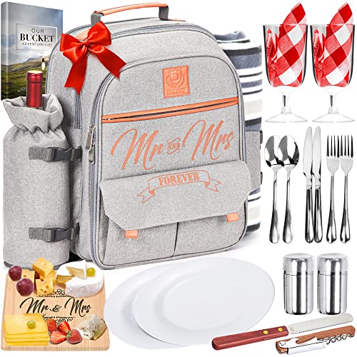 DELUXY Mr and Mrs Insulated Picnic Backpack