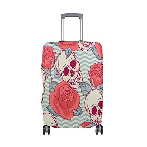 Skull and Rose Suitcase Cover