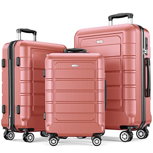 SHOWKOO Rose Gold Luggage Set