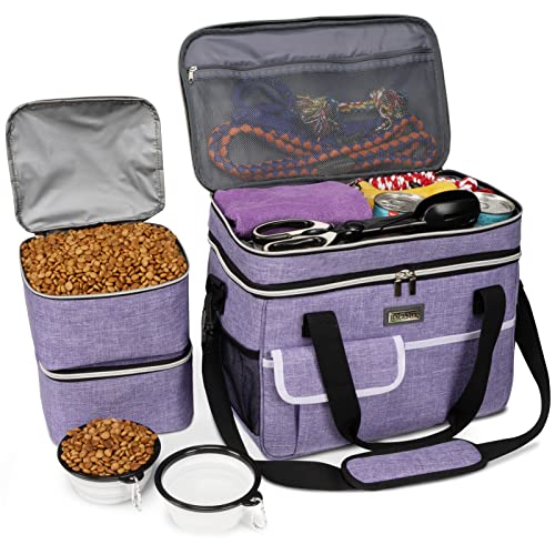 Dog Travel Bag - Pet Travel Organizer Set for Dogs and Cats