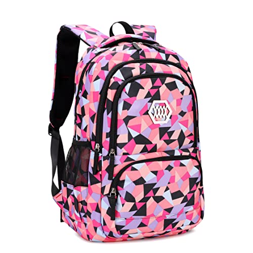 Bansusu Geometric Print Backpack - Stylish and Spacious School Bag