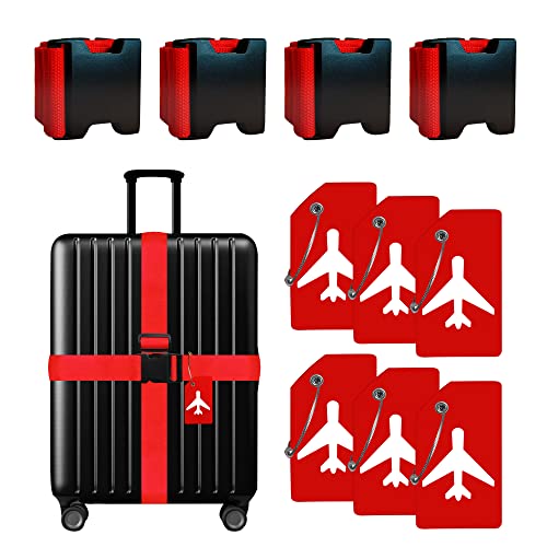 10packs Luggage Tags & Straps Set