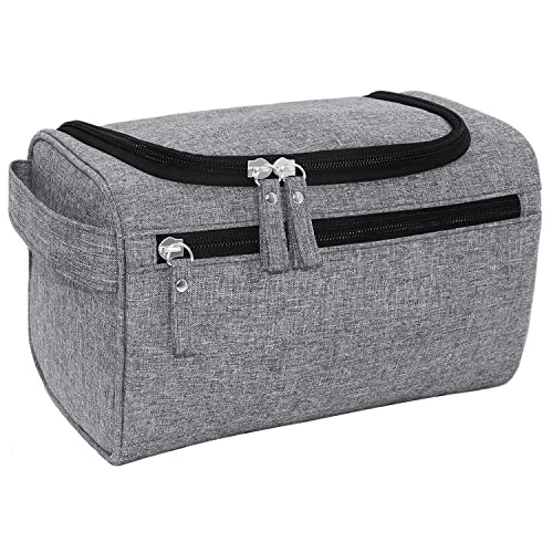 Waterproof Travel Toiletry Bag with Hanging Hook - Gray