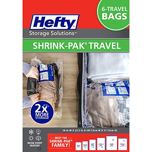 Hefty Shrink-Pak: 6 Large Travel Storage Bags