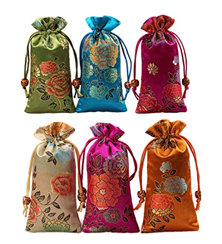 Startdy Silk brocade Double layer Drawstring Pouch