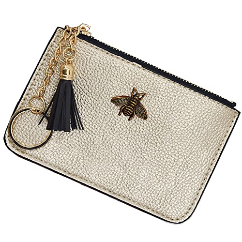 Women's Coin Purse Wallet with Key Chain Tassel Zip