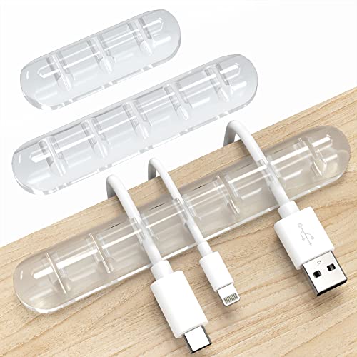 INCHOR Cord Organizer - Clear Cable Holder for Car, Home, and Office