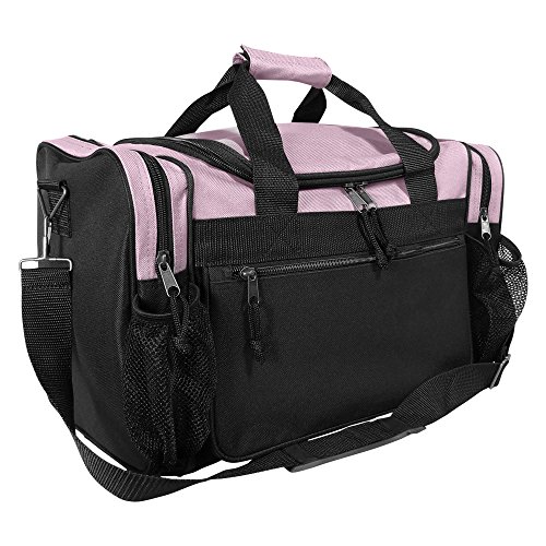 DALIX Pink Duffle Travel Bag with Mesh Pockets