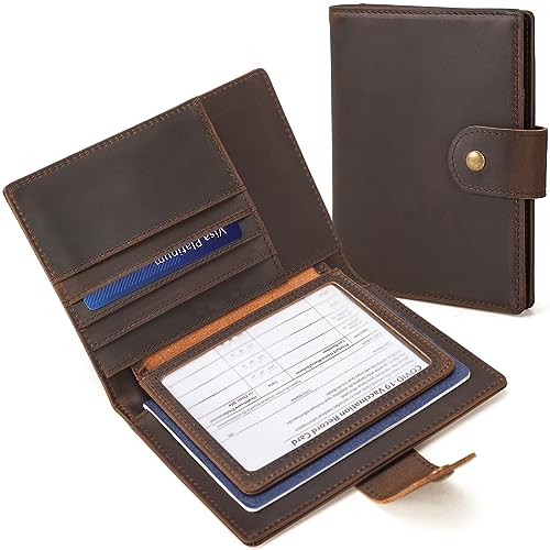 Polare Leather Travel Wallet with Vaccine Card Holder