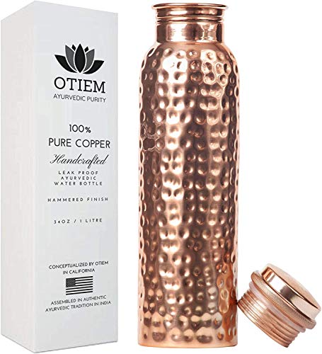 Otiem Copper Water Bottle - Ayurvedic Copper Drinking Vessel