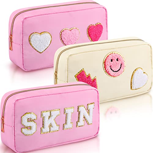 Chenille Letter Makeup Organizer Bags - Cute, Practical, and Waterproof