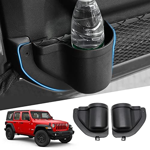 Huidnnas Jeep Wrangler JL Door Pockets Organizer Cup Holders