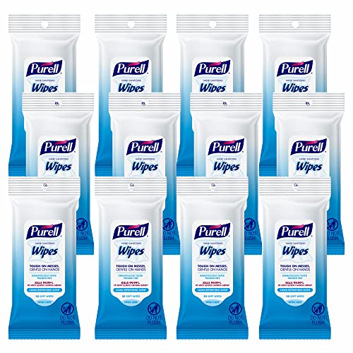 PURELL Hand Sanitizing Wipes, 20 Count Travel Pack (Pack of 12)