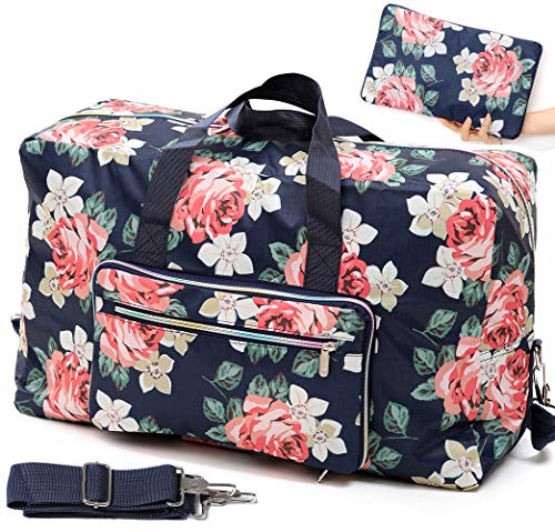Foldable Travel Duffle Bag - Large Floral Weekender Bag