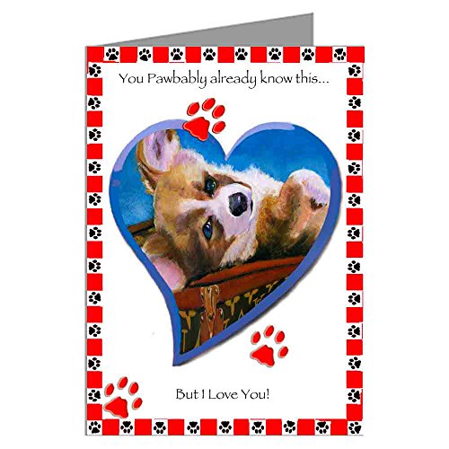 Epic Greeting Cards Single Pembroke Welsh Corgi Valentine's Day Card