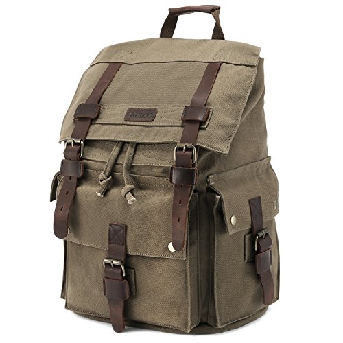 Kattee Canvas Leather Travel Backpack
